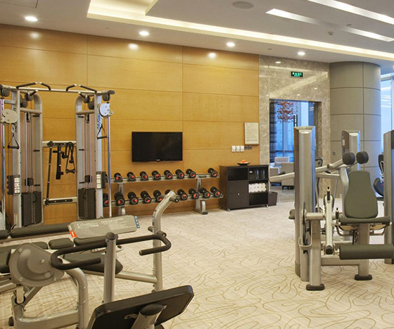 格林雅板材装修的惠州皇冠假日酒店健身房